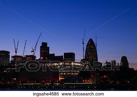 City skyline at dusk View Large Photo Image Stock Photography - City skyline at dusk . Fotosearch