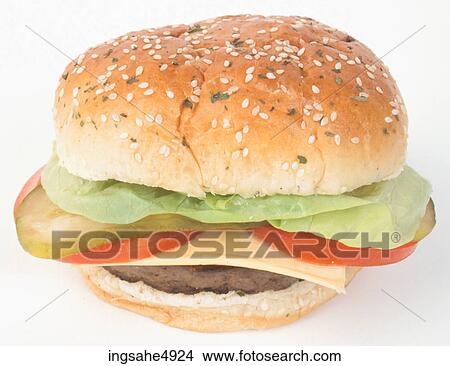 Picture - Hamburger with cheese . Fotosearch
