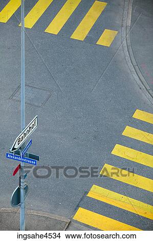 Intersection from above View Large Photo Image Picture - Intersection from above . Fotosearch