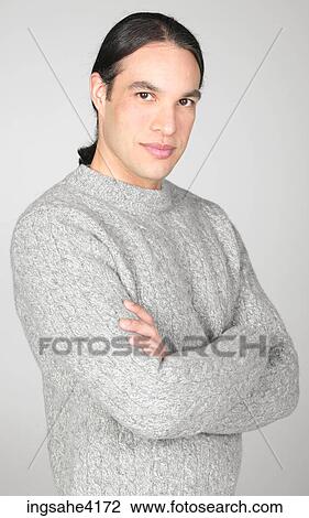 Man in gray sweater View Large Photo Image Stock Image - Man in gray sweater. Fotosearch