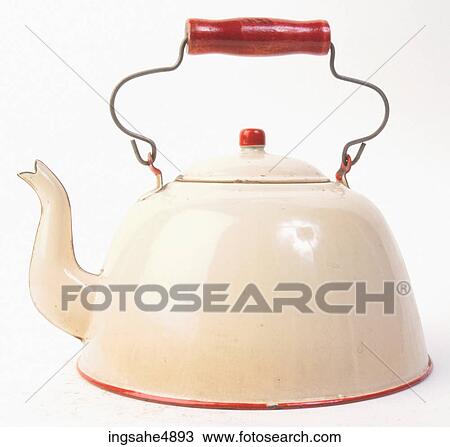 Old white kettle View Large Photo Image Stock Image - Old white kettle . Fotosearch