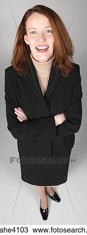 Smiling businesswoman in black suit View Large Photo Image Stock Image - Smiling businesswoman in black suit . Fotosearch