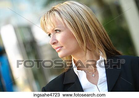 Stock Image - Thinking businesswoman . Fotosearch