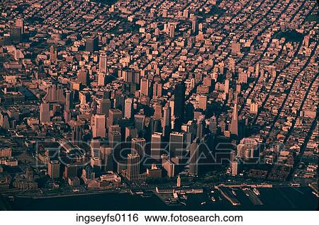Stock Photograph - Aerial Cityscape. Fotosearch