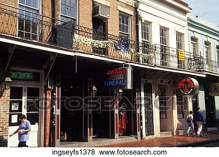 Bourbon Street in New Orleans View Large Photo Image Stock Photo - Bourbon Street in New Orleans. Fotosearch