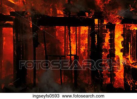 Stock Image - Burning Building. Fotosearch