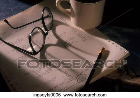Business Document with Eyeglasses Coffee and Pencil View Large Photo Image Stock Photograph - Business Document with Eyeglasses Coffee and Pencil. Fotosearch