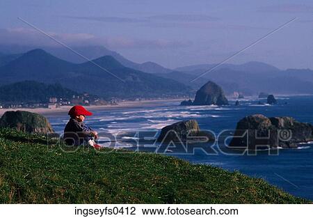 Child in Field Above Ocean View Large Photo Image Stock Image - Child in Field Above Ocean. Fotosearch