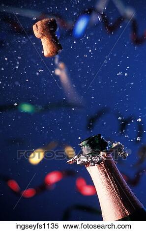 Cork Popping out of Champagne Bottle View Large Photo Image Stock Photography - Cork Popping out of Champagne Bottle. Fotosearch