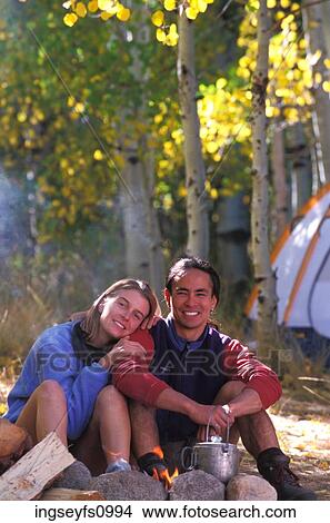 Couple Camping Together View Large Photo Image Picture - Couple Camping Together. Fotosearch