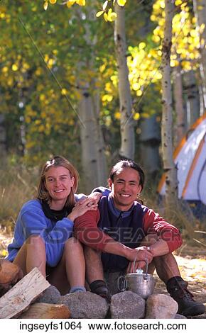 Couple Camping Together View Large Photo Image Picture - Couple Camping Together. Fotosearch