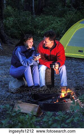 Couple Camping Together View Large Photo Image Stock Image - Couple Camping Together. Fotosearch