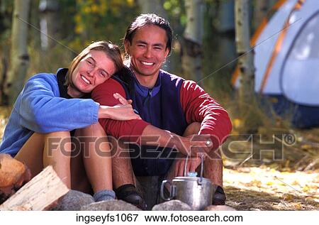 Stock Photo - Couple Camping Together. Fotosearch