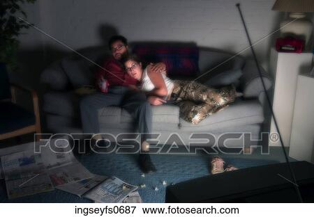 Couple Watching Television View Large Photo Image Stock Photo - Couple Watching Television. Fotosearch