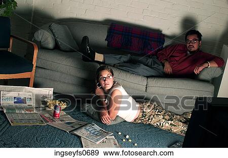 Couple Watching Television View Large Photo Image Stock Photo - Couple Watching Television. Fotosearch