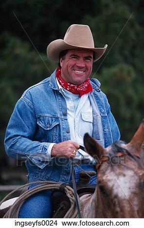 Cowboy on Horse View Large Photo Image Picture - Cowboy on Horse. Fotosearch