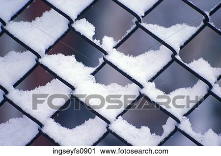Delicate Snow Patterns in Chain Link Fence View Large Photo Image Stock Image - Delicate Snow Patterns in Chain Link Fence. Fotosearch
