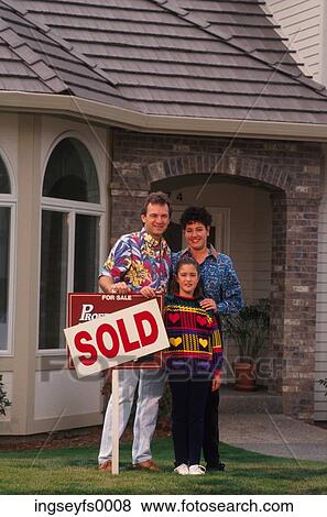 Family in Front of New House View Large Photo Image Stock Photo - Family in Front of New House. Fotosearch