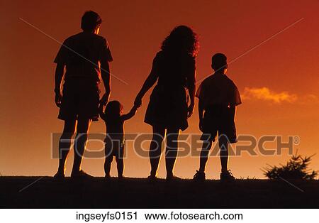 Stock Image - Family on a Walk. Fotosearch