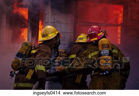 Picture - Firemen on the Scene. Fotosearch