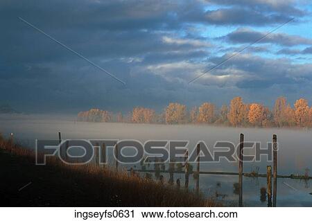Stock Image - Fog on the Columbia. Fotosearch