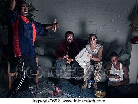 Friends Watching Sports on Television View Large Photo Image Stock Image - Friends Watching Sports on Television. Fotosearch