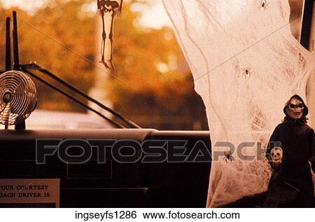 Stock Photograph - Halloween Decorated Cab. Fotosearch