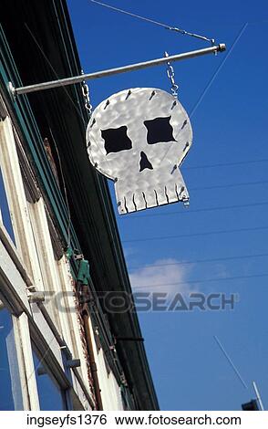 Hanging Skull Sign View Large Photo Image Stock Photograph - Hanging Skull Sign. Fotosearch