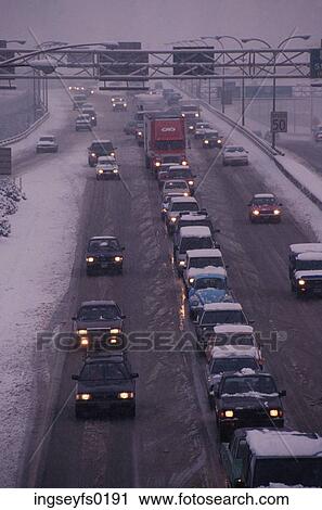 Stock Image - Highway at Rush Hour. Fotosearch