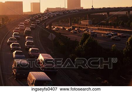 Highway at Rush Hour View Large Photo Image Stock Photo - Highway at Rush Hour. Fotosearch