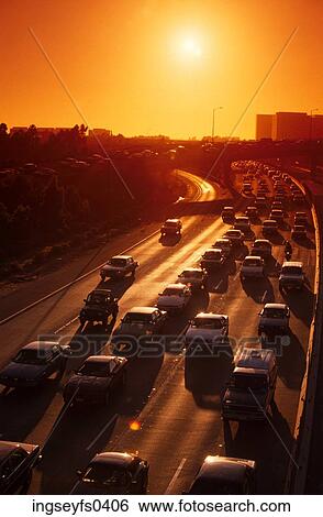Highway at Rush Hour View Large Photo Image Stock Photograph - Highway at Rush Hour. Fotosearch