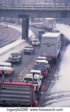 Highway in Winter View Large Photo Image Stock Photo - Highway in Winter. Fotosearch