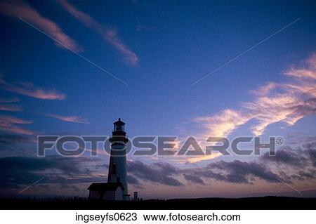 Lighthouse at Sunset View Large Photo Image Stock Image - Lighthouse at Sunset. Fotosearch