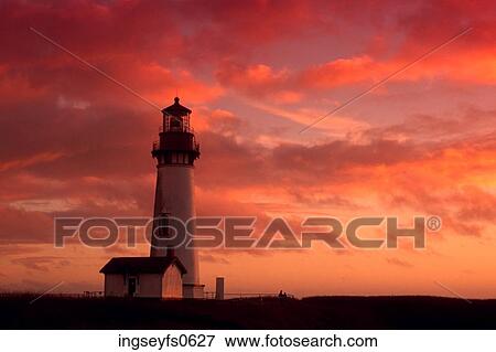 Lighthouse at Sunset View Large Photo Image Stock Photo - Lighthouse at Sunset. Fotosearch