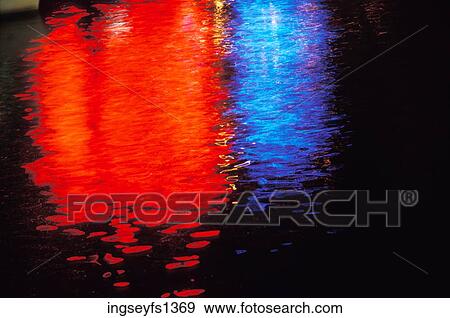 Lights Reflected on Water View Large Photo Image Stock Photo - Lights Reflected on Water. Fotosearch
