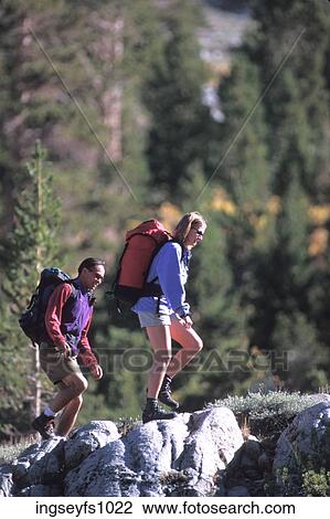 Man and Woman Hiking Together View Large Photo Image Stock Image - Man and Woman Hiking Together. Fotosearch