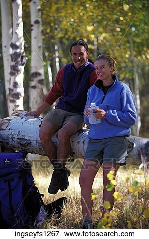 Man and Woman Hiking Together View Large Photo Image Stock Photo - Man and Woman Hiking Together. Fotosearch