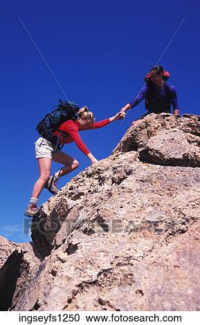 Man and Woman Rock Climbing View Large Photo Image Stock Image - Man and Woman Rock Climbing. Fotosearch