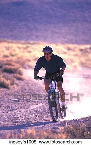 Man Mountain Biking View Large Photo Image Stock Photo - Man Mountain Biking. Fotosearch