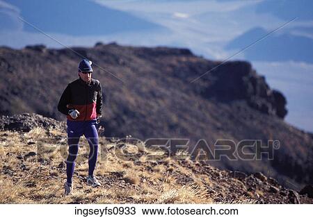 Man Running on High Ridge View Large Photo Image Stock Image - Man Running on High Ridge. Fotosearch