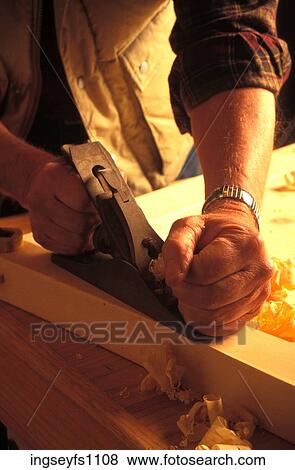 Man Using a Planer on Wood View Large Photo Image Stock Photo - Man Using a Planer on Wood. Fotosearch