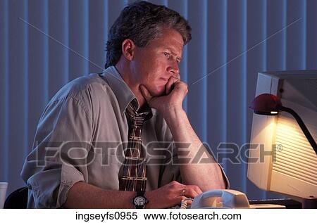 Man Working on Computer in Office View Large Photo Image Stock Photography - Man Working on Computer in Office. Fotosearch