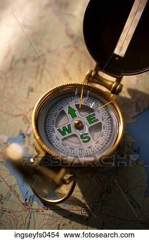 Map and Compass View Large Photo Image Picture - Map and Compass. Fotosearch