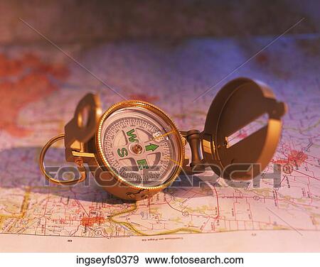 Map and Compass View Large Photo Image Stock Photo - Map and Compass. Fotosearch