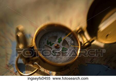 Stock Photography - Map and Compass. Fotosearch