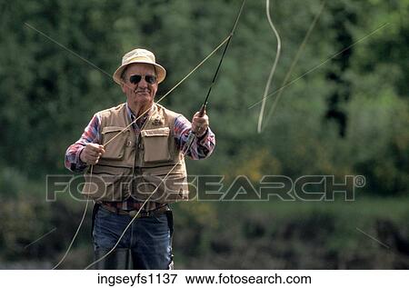 Old Man Fly Fishing View Large Photo Image Stock Photo - Old Man Fly Fishing. Fotosearch