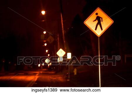 Pedestrian Crossing Sign View Large Photo Image Stock Photo - Pedestrian Crossing Sign. Fotosearch
