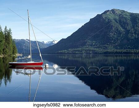 Sailboat on Clear Mountain Lake View Large Photo Image Stock Image - Sailboat on Clear Mountain Lake. Fotosearch