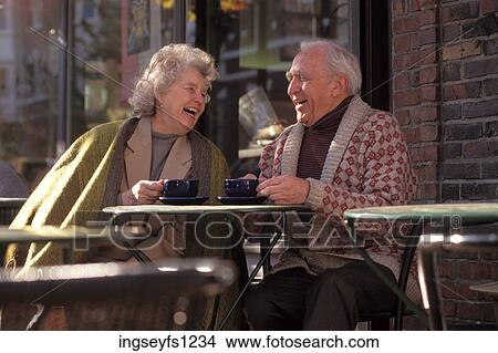 Senior Couple Having Coffee Together View Large Photo Image Picture - Senior Couple Having Coffee Together. Fotosearch