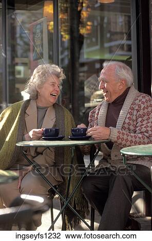 Senior Couple Having Coffee Together View Large Photo Image Stock Image - Senior Couple Having Coffee Together. Fotosearch